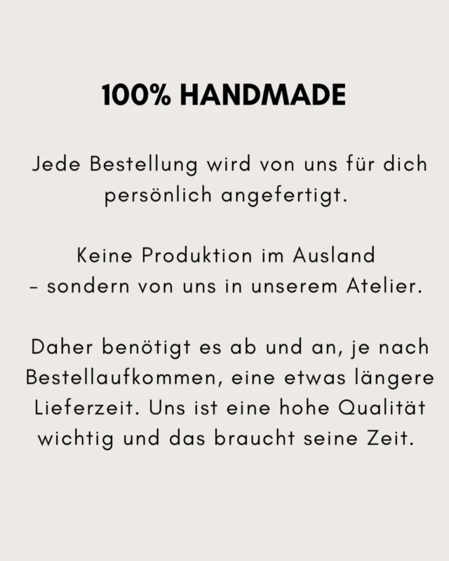 Bei uns bekommst du 100% Handmade aus Deutschland von uns persönlich. Saubere Verarbeitung - hochwertige Stoffe - persönlicher Kundenkontakt - Qualität ist uns sehr wichtig. #familybusiness